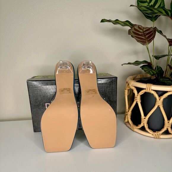 Cape Robbin Clear Crystal Studded Stiletto Heels Teal Blue Party Y2K NWB Size 10 - Picture 6 of 9